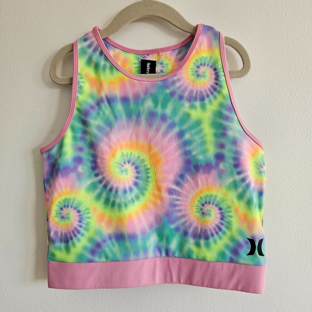 NEW Hurley Girls Youth Sports Top Tie Dye Size L Large Athletic Yoga